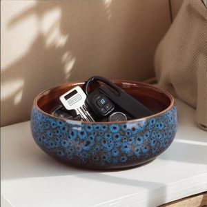 Cuenco Decorativo de Cerámica Azul, Cuenco de Cerámica para Mesa de Entrada, Plato para Dulces, Joyas y Artículos Pequeños, Cuenco para Frutas para la Encimera de la Cocina - Product Image 3