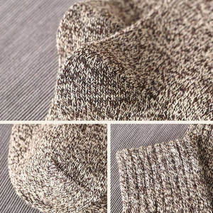 Calcetines de invierno para hombre al por mayor, estilo tripulación, antideslizantes, de lana/algodón, transpirables, absorbentes del sudor, de secado rápido, invisibles, con puño tejido, personalizables. - Product Image 5