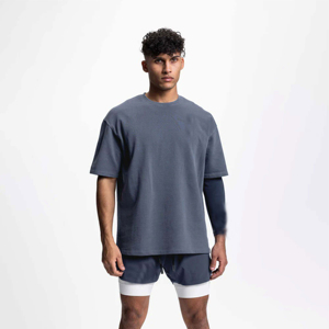 Camiseta de Algodón Oversize para Hombre, Manga Corta, Cuello Redondo, Color Liso, Anti-Pilling, Ecológica, Estampado Serigrafiado, Tejido de 240g - Product Image 1
