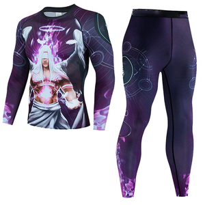 Conjunto de compresión Zeus para hombre, camiseta de manga larga y pantalones de secado rápido con estampado por sublimación, ropa deportiva para todas las estaciones - Product Image 3