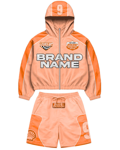 Custom High Quality Lightweight <b>Knitted</b> Hooded Windbreaker Nylon Men's Summer Sport Custom Print Breathable Windproof <b>Set</b> - Product Image 2