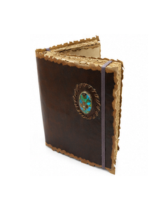 Vintage Handmade Leather <b>Journal</b> with Gemstone Deckle Edge Paper Notebook Rustic Travel Diary Sketchbook <b>Writing</b> <b>Journal</b> Gift - Product Image 1