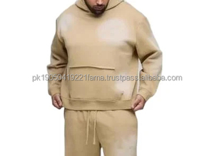 Nouveau survêtement de jogging streetwear hiver 2026, style tendance, design personnalisé pour ensemble sweat à capuche et pantalon de survêtement délavé pour homme - Product Image 4