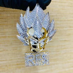 Pendentif de qualité supérieure au design Hip Hop Cartoon, plaqué argent et diamant de laboratoire, pendentifs élégants et stylés. - Product Image 1