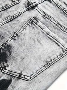 Shorts en jean décontractés pour hommes, coupe droite et ample, longueur genou, style streetwear, personnalisables, vente en gros - Product Image 6