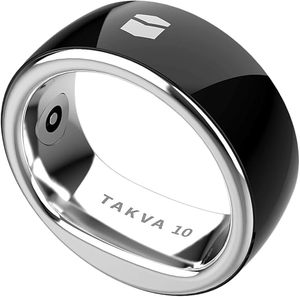 Bague connectée TAKVA Zikr en acier inoxydable avec contrôle par application, disponible en tailles 18/20/22 mm, autonomie de 5 à 7 jours, compteur de prières (Tasbeeh) - Product Image 1