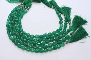 Perles ovales lisses en onyx vert naturel AAA 7x10 MM, perles de pierres précieuses en onyx vert, 10 pouces, perles ovales en onyx vert naturel - Product Image 6