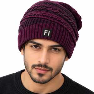 Wholesale Private Label <b>Slouchy</b> Cable Knit <b>Beanies</b> Custom Logo Ribbed Cuff Winter Cap Soft Warm Fashion <b>Hat</b> for Women's USA - Product Image 2