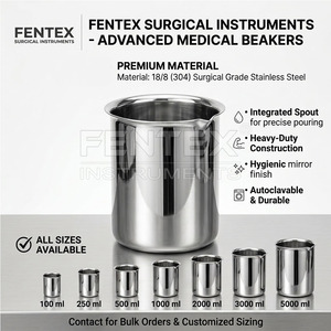 Vasos de Laboratorio Fentex de Acero Inoxidable 18/8 con Boquilla (100ml-5000ml), Acabado Espejo y Superficie Lisa, Personalizables OEM - Product Image 4