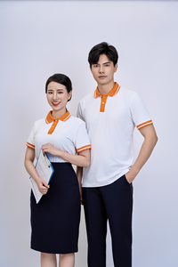 Men's Short Sleeve Casual Shirt <b>White</b> Orange TC Cotton Polyester Knitted Fabric Wrinkle Resistant FMF - Product Image 4
