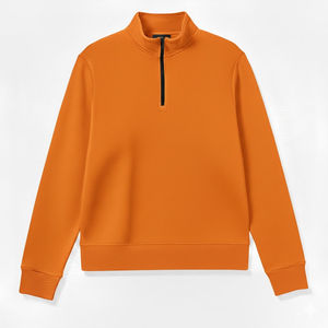 เสื้อสเวตเชิ้ตผู้ชายแบบซิปครึ่งตัว ผ้าฟลีซ คอตั้ง ลายเรียบ สำหรับฤดูหนาว เป็นมิตรกับสิ่งแวดล้อม ผลิตจากผ้าถัก - Product Image 1