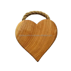 Grande planche à découper en bois naturel, durable, écologique, design moderne et luxueux, avec poignée en acier inoxydable pour légumes et viande - Product Image 4