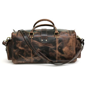 Manufacturer Customize Heldal <b>Leather</b> Travel <b>Bag</b> Overnight Gym Sports <b>Weekend</b> <b>Bag</b> High End Large Duffel <b>Bags</b> for <b>Men</b> - Product Image 2