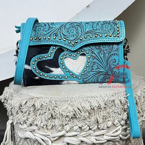 Bolso de Mano de Cuero Vacuno Repujado a Mano de Alta Calidad, Estilo Vintage, Elegante, Mini Bolso de Diseño para Mujer, Marca March Expo Western - Product Image 1