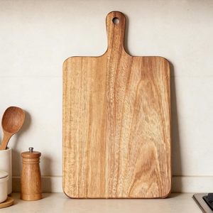 เขียงไม้กระถินเทศพร้อมด้ามจับ สำหรับหั่นอาหาร ชีส และเสิร์ฟ - Product Image 1