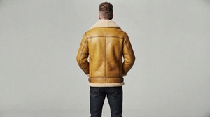 <b>Men</b> Winter Shearling <b>Jacket</b> Warm <b>Fur</b> Collar Long Sleeve Casual Zip <b>Jacket</b> Premium Outerwear Custom Made - Product Image 2