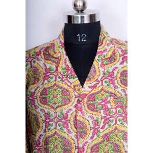 เดรสยาวพิมพ์ลายดอกไม้สไตล์วินเทจรักษ์โลก แขนเสื้อแบบเกาหลี พิมพ์ลายด้วยมือ คอวี ไซส์มินิ เสื้อเชิ้ตสไตล์ลำลอง สำหรับใส่ในงานปาร์ตี้ฤดูร้อน - Product Image 2