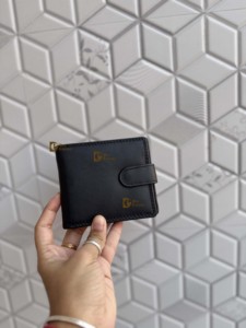 High Quality Original <b>Men's</b> Wallet Snap Closure RFID Blocking Short Size Genuine Leather Daily Use Card Holder Coin <b>Purse</b> - Product Image 1