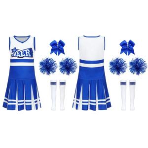 Tenues de cheerleading pour filles, 5 pièces, séchage rapide, vente en gros, ensemble de costumes de cheerleaders pour événements et spectacles scolaires - Product Image 5