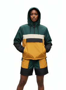 Men Polyester Nylon Windbreaker Short Set Zipper Jackets and Shorts Unique Style Two Piece Set OEM <b>Wind</b> <b>Breaker</b> Sets For Men - Product Image 5