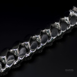 Bracelet Miami Cuban Chain Link personnalisé en Moissanite VVS, serti de diamants, en or blanc, bijoux Hip Hop pour hommes et femmes - Product Image 6