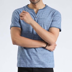 Pakistan Made OEM Customizable Men T-<b>Shirts</b> Trendy Button Neck T-<b>Shirt</b> Soft Cotton Relaxed Fit Modern Streetwear Style - Product Image 1