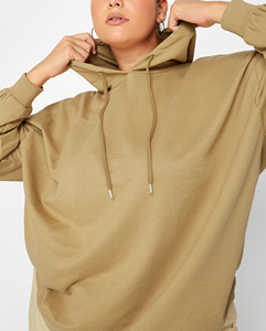<b>Top</b> Selling <b>Women</b> Loose Fit <b>Khaki</b> Hoodie Plus Size Winter Full Sleeve Eco-Friendly Anti-Wrinkle Front 100% Cotton Streetwear - Product Image 4