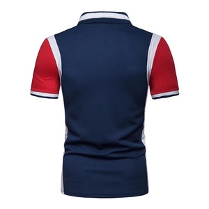 Men's Short Sleeve Knitted <b>Polo</b> <b>Shirt</b> Color Blocked Solid Casual Design <b>Red</b> White Navy Blue Collar Trim Regular Fit Custom LOGO - Product Image 3