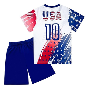Conjunto de Uniforme de Fútbol Personalizado con Bandera de EE. UU., Impresión por Sublimación, Poliéster Transpirable, Jersey y Pantalones Cortos para Adultos Unisex, Ropa Deportiva para Equipos de Fútbol - Product Image 2