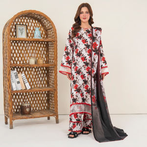 Conjunto de Salwar Kameez Khaddar de 3 piezas con estampado digital para mujer, nuevas colecciones de ropa india y pakistaní, traje Khaddar para damas - Product Image 1