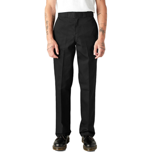 Pantalones Casuales de Pierna Recta para Hombre, Negros, Cintura Media, Antiarrugas, de Poliéster, Estilo Otoñal, Cierre con Botones - Product Image 3