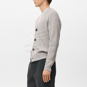 Suéter Cárdigan de Invierno para Hombre de Primera Calidad, Manga Larga, 100% Algodón, Transpirable, Elegante, con Logotipo Frontal - Product Image 5