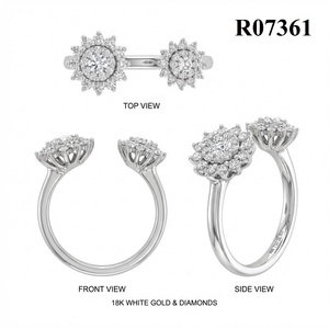 Production rapide de bijoux de haute qualité, bagues en or rose 18 carats avec diamants véritables, serties en grappe, pour un cadeau d'anniversaire de mariage - Product Image 5