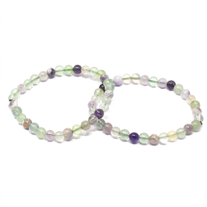 Pulsera de Bola de Fluorita de Cristal Pulido Grabada con Láser, Recuerdo de Amor Feng Shui - Product Image 2