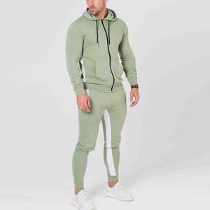 Conjunto Deportivo Verde Sólido para Hombre, Sudadera con Capucha y Cremallera de Manga Larga, Bolsillos Laterales, Ropa Casual Transpirable - Product Image 4