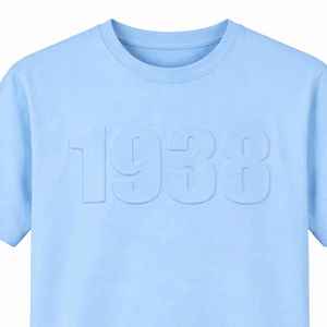 Camiseta Casual Unisex 100% Algodón con Relieve Estilo 1938, Suave, Transpirable, Ecológica, de Secado Rápido, Clásica, Minimalista, para Uso Diario - Product Image 4