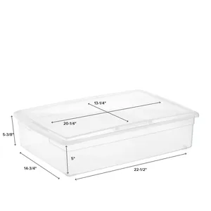 Organisateur de bureau en plastique transparent multi-taille Rectangle de stockage pour vêtements Conception flexible Techniques d'injection - Product Image 6