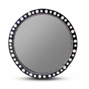 New Arrival Round Bone Inlay <b>Wall</b> <b>Mirror</b> with Striped Frame Decorative Glass <b>Mirror</b> Frame <b>for</b> Living Room <b>Bedroom</b> Hallway Decor - Product Image 5