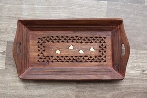 Handmade Vintage Wooden Serving <b>Tray</b> Wood <b>tray</b> <b>Breakfast</b> <b>tray</b> Kitchen <b>Tray</b> - Product Image 4
