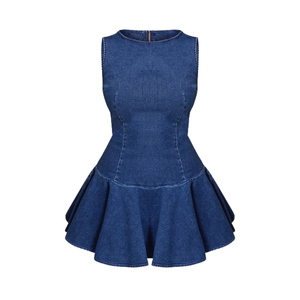 Vestidos de Mezclilla para Mujer de la Mejor Calidad, Tela Cómoda, Venta al por Mayor, Personalizable, Muestra Gratuita - Product Image 1