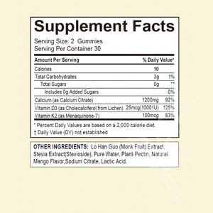 Meelefu Canxi Citrate Gummies với vitamin D3, B6, B12, magiê kẽm canxi cho phụ nữ và nam giới, hỗ trợ sức khỏe cơ xương - Product Image 3