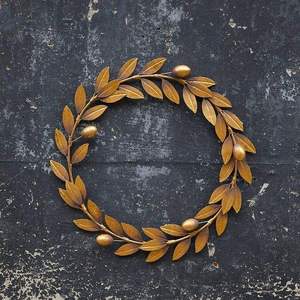 Corona moderna, corona minimalista, corona de lujo, corona elegante, decoración de pared dorada, decoración de pared botánica, arte de pared metálico - Product Image 6