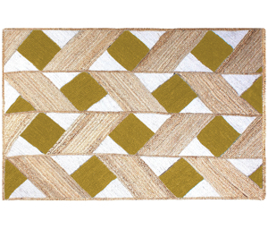 Alfombra de Yute Tejida a Mano de 8x10 pies, Fibra Natural, Estilo Bohemio, Antideslizante, Ecológica, Patrón Geométrico, Pelo Corto, para Sala de Estar - Product Image 3