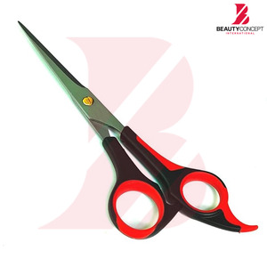 Ciseaux de barbier professionnels en plastique bicolore rouge et noir élégants pour hommes et femmes, vente en gros, pour salon de coiffure - Product Image 2