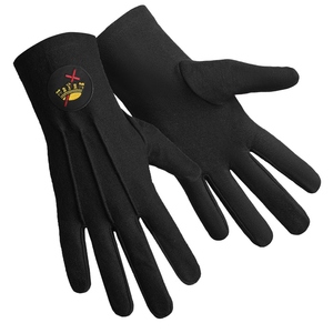 Gants en coton noir pour chevaliers templiers, patch rond, fabricant OEM ODM en gros - Product Image 2