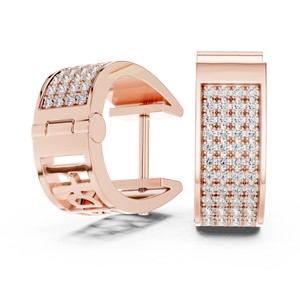 Pendientes de Aro Anchos con Diamantes Cultivados en Laboratorio, Aros Rectangulares con Diamantes Pavé, Joyería de Diamantes de Lujo para Mujer - Product Image 5