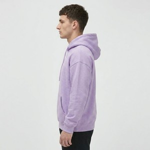 Sweat à capuche de luxe lavande 100% coton lavé, doux au toucher, molletonné, coupe classique, décontracté, mode urbaine, vêtement d'extérieur pour l'hiver - Product Image 3