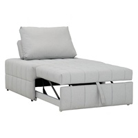 Sofá Cama Individual Convertible Moderno de Mediados de Siglo, Patas de Metal, Multifuncional, Apto para Mascotas, Tapizado en Tela, para Sala de Estar, Apartamento, Hotel