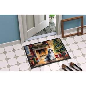 Collie barbudo acogedor Felpudo de Navidad antideslizante para interiores y exteriores alfombra de pila baja 24H X 36W felpudo lavable para puerta delantera para entrada - Product Image 4