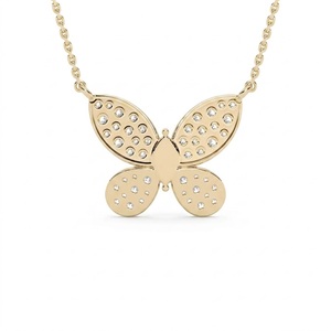 Classic Best Selling 925 Sterling <b>Silver</b> Lab Grown Diamond Pave Set Diamond Butterfly Pendant <b>Necklace</b> Birthday Gift for Her - Product Image 6